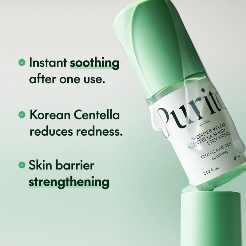 Purito, Wonder Releaf Centella, Soothing & Calming, Day & Night, Serum, For Face, 60 ml