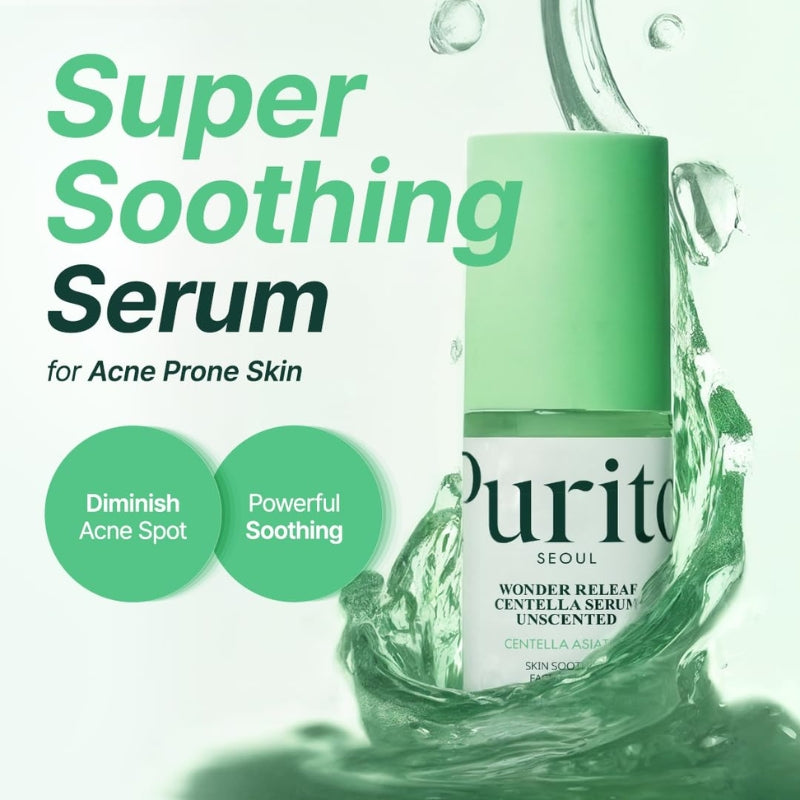 Purito, Wonder Releaf Centella, Soothing & Calming, Day & Night, Serum, For Face, 60 ml
