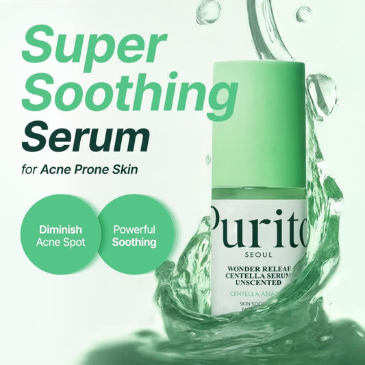 Purito, Wonder Releaf Centella, Soothing & Calming, Day & Night, Serum, For Face, 60 ml