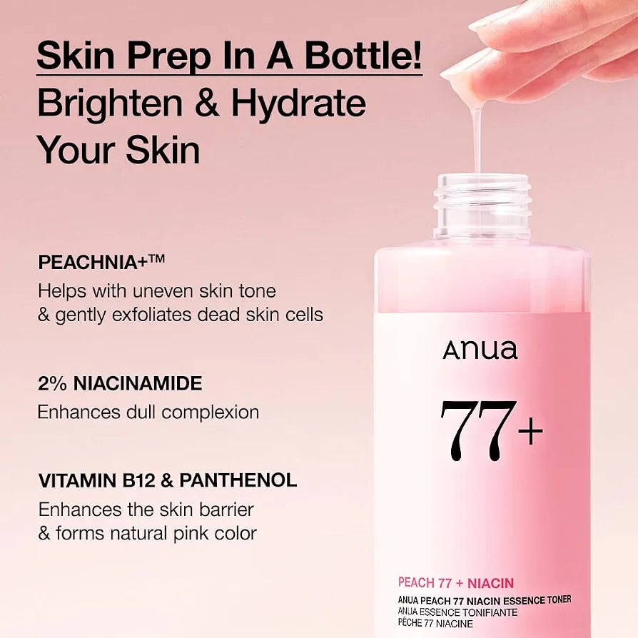 Anua, Peach 77%, Niacinamide, Brightening, Tonic Lotion, For Face, 250 ml