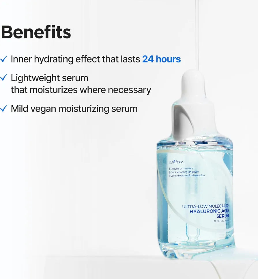 Isntree, Ultra-Low Molecular Hyaluronic Acid, Hydrating, Daily, Serum, For Face, 50 ml