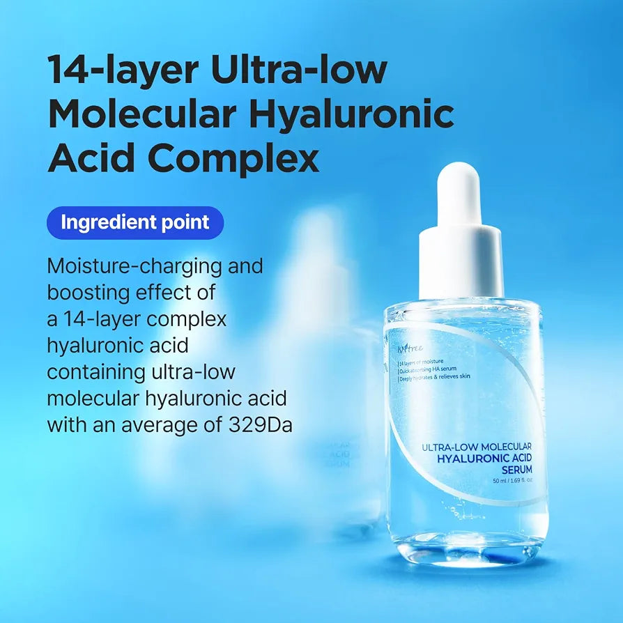 Isntree, Ultra-Low Molecular Hyaluronic Acid, Hydrating, Daily, Serum, For Face, 50 ml
