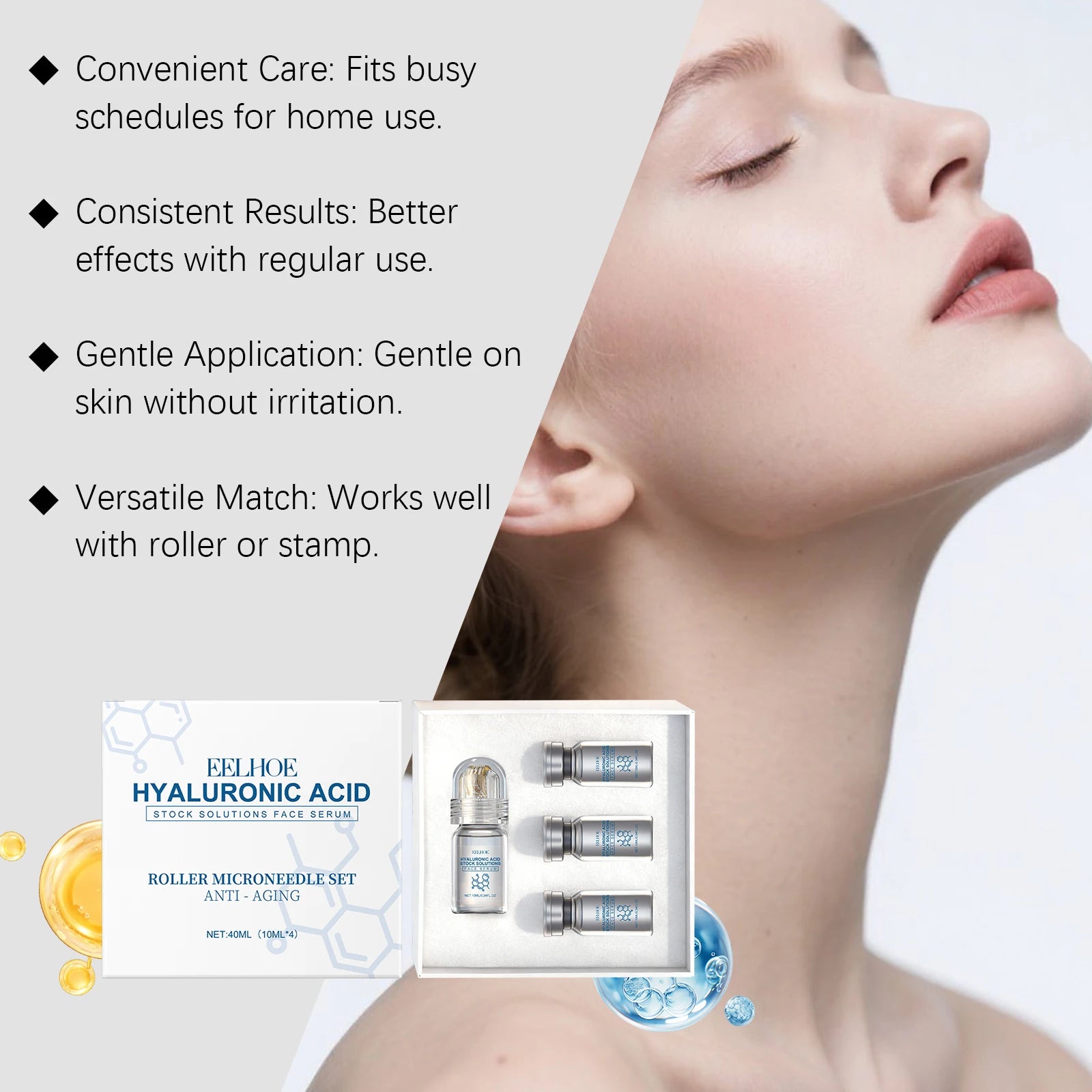 Niacinamide Microneedle Face Serum Kit – 0.25 mm Roller