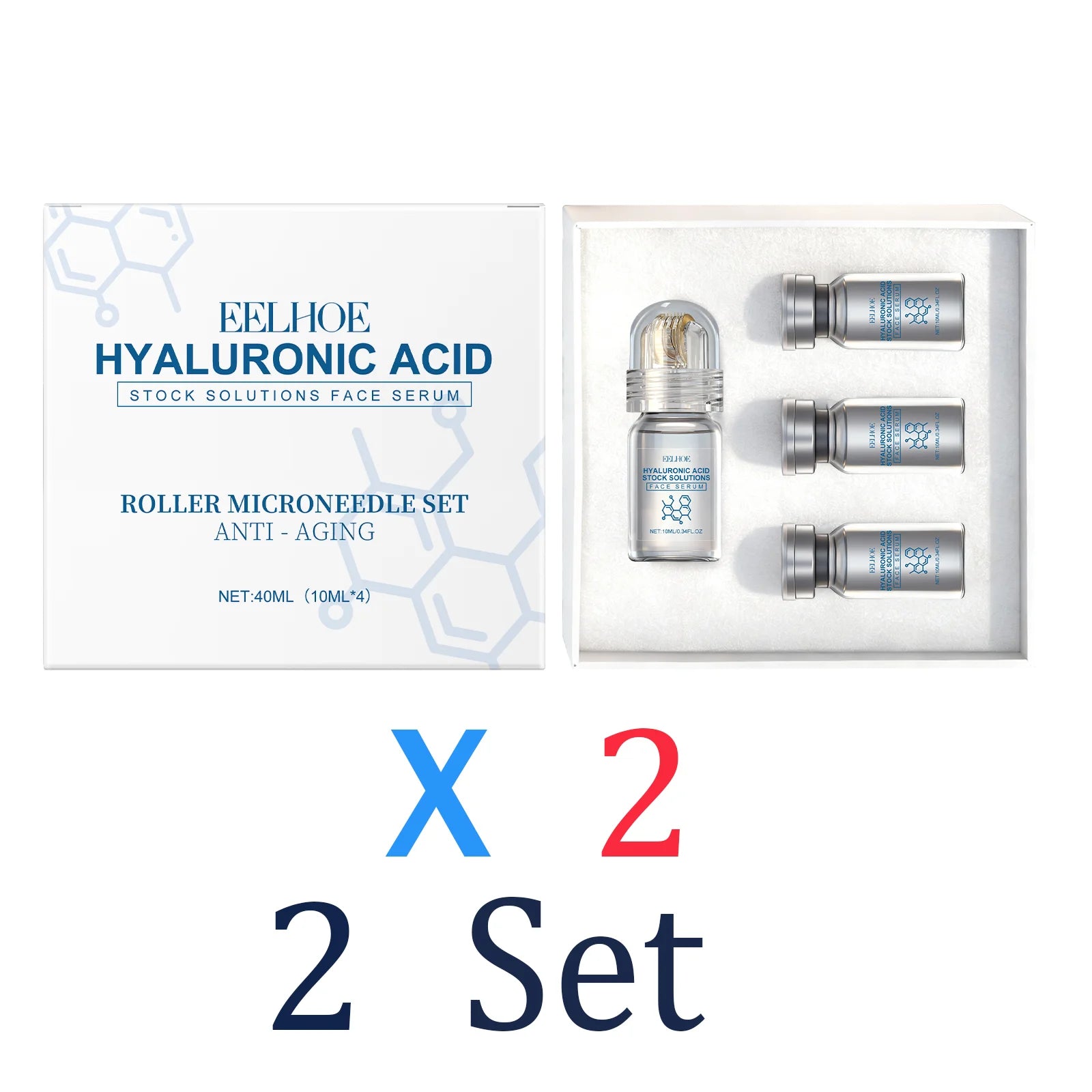 2 Set NET WT Niacinamide Microneedle Face Serum Kit – 0.25 mm Roller