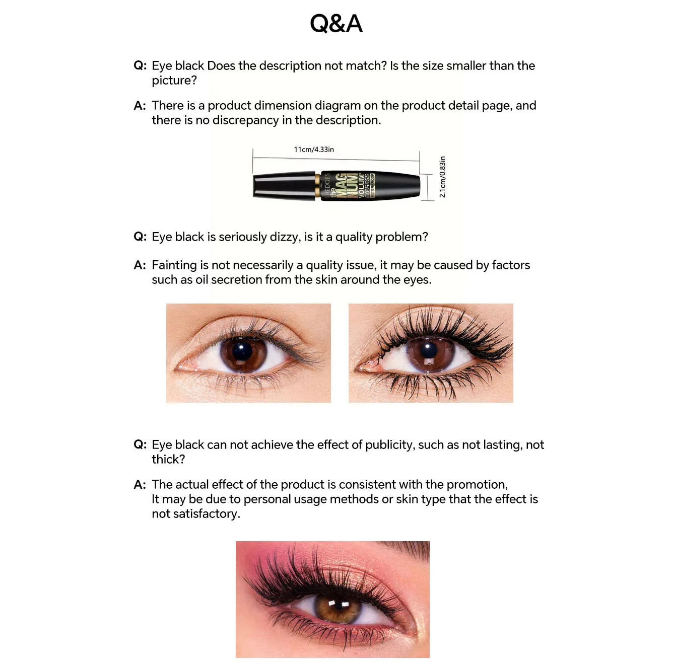 Black Volumizing Mascara – Thickening And Lengthening