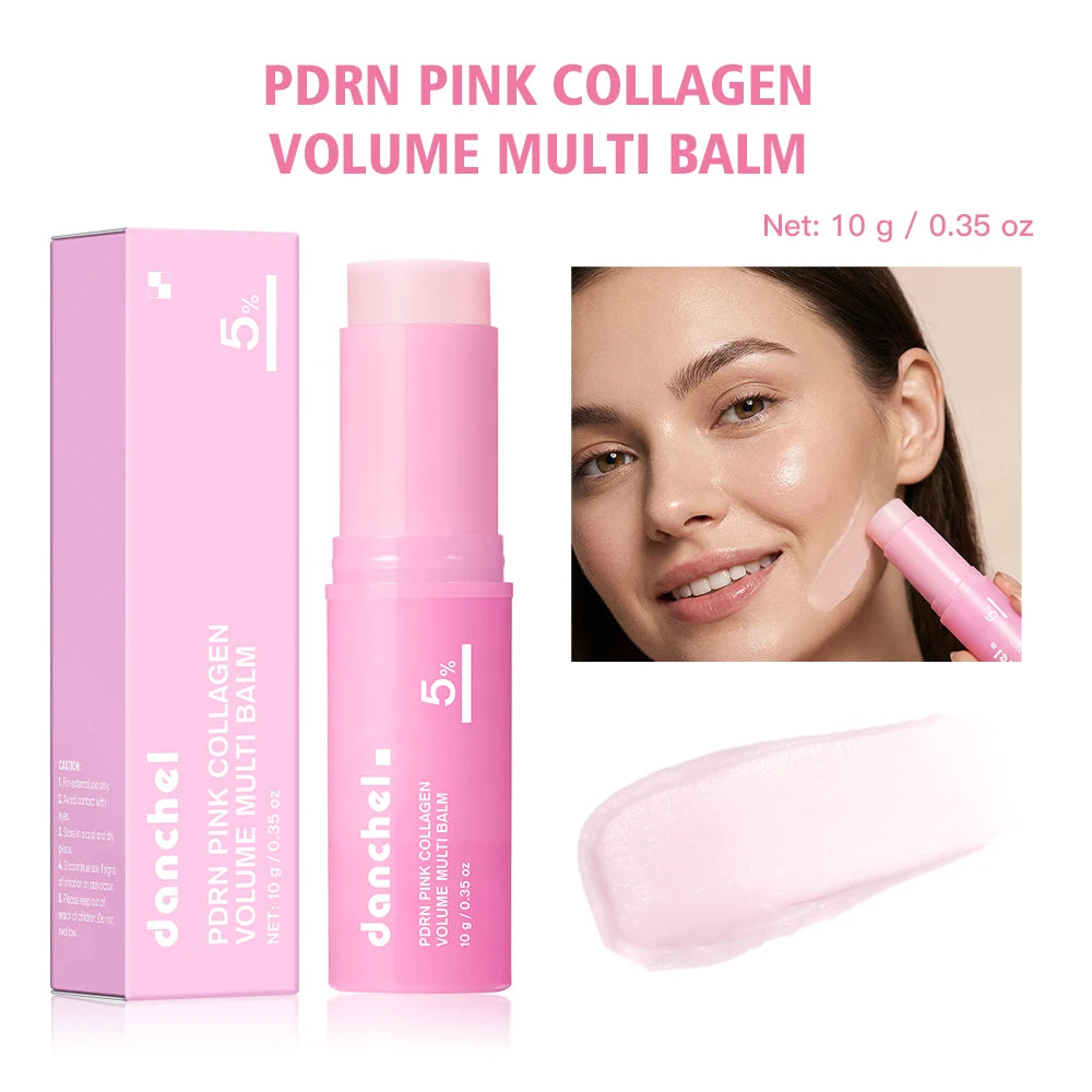 1pcs Color PDRN Pink Collagen Multi Balm Stick For Plump Radiance