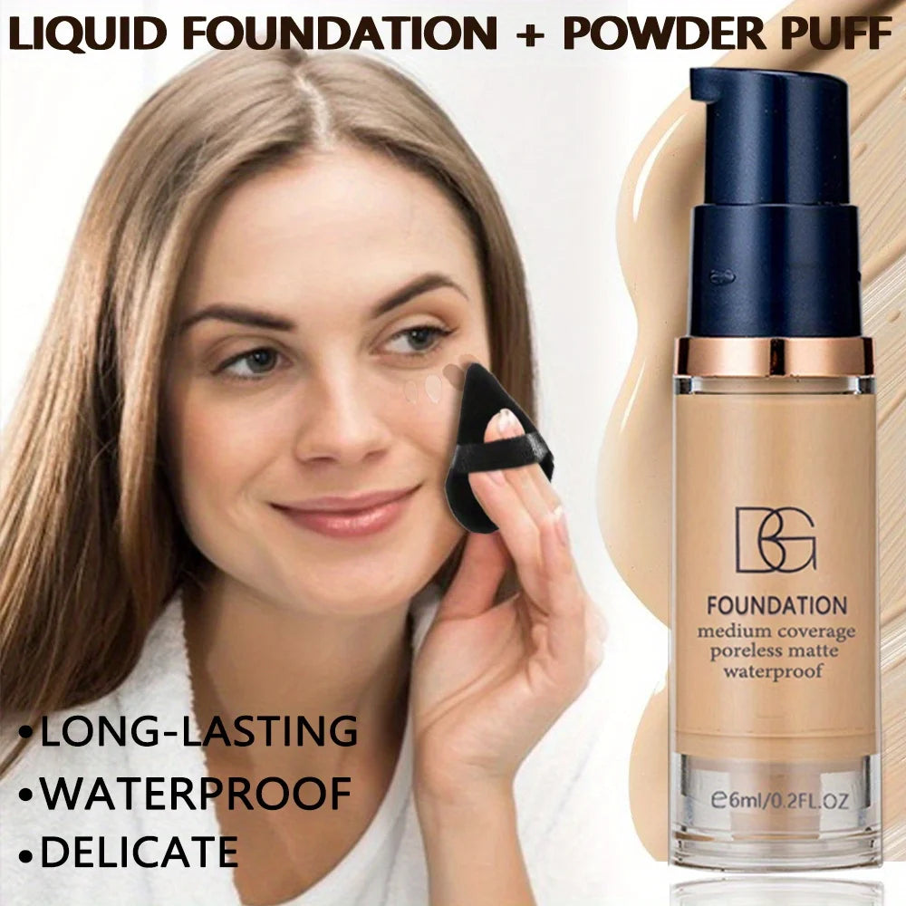 Full Coverage Liquid Foundation Set – Matte, Long-Lasting