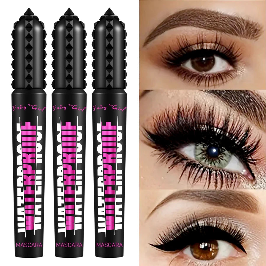 FG1010-3pcs Color Waterproof Lengthening Mascara – Smudge-Resistant Black