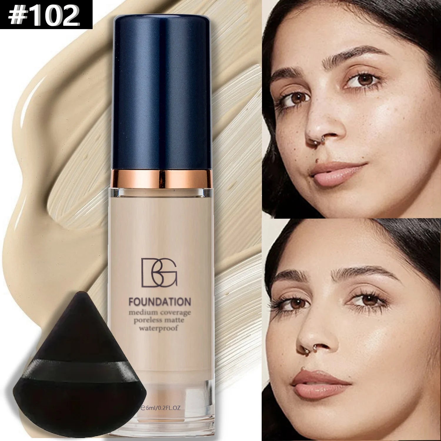 Full Coverage Liquid Foundation Set – Matte, Long-Lasting