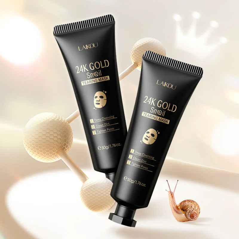 24K Gold Snail 2pcs Color 24K Gold Peel-Off Face Mask – Pore Care & Hydration