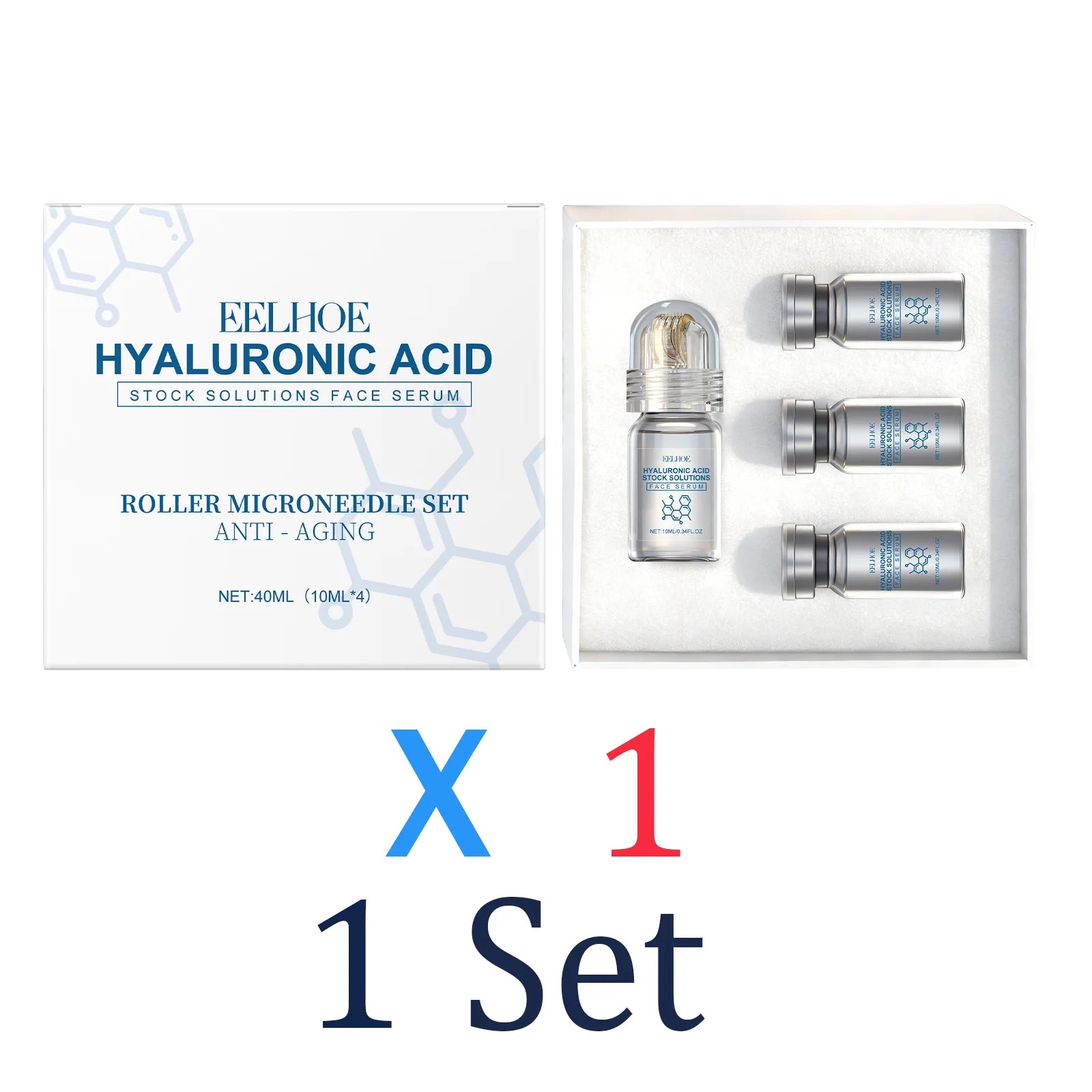 1 Set NET WT Niacinamide Microneedle Face Serum Kit – 0.25 mm Roller