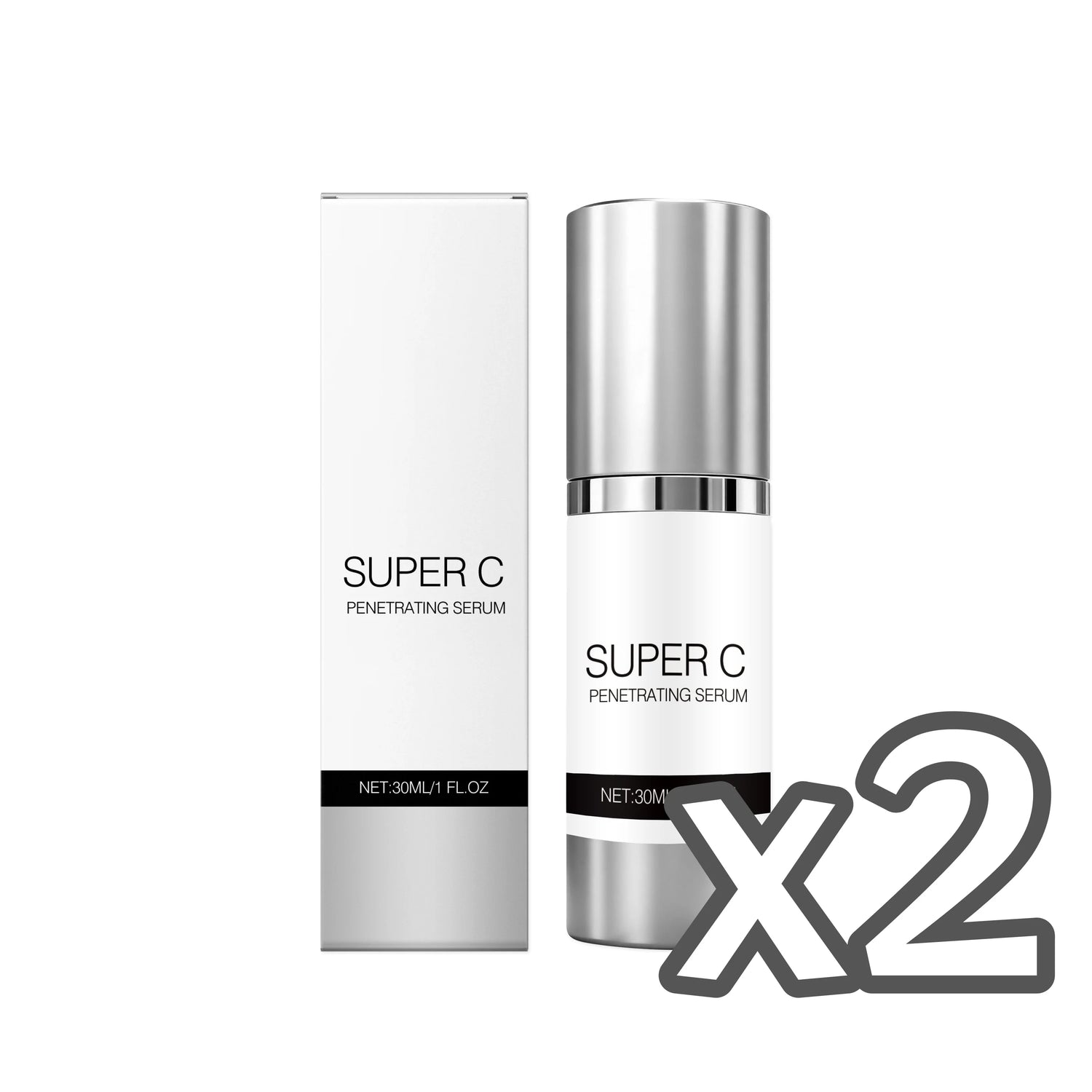 30ml Boxed x 2PCS NET WT Vitamin C Face Serum – Brightening, Firming & Hydrating