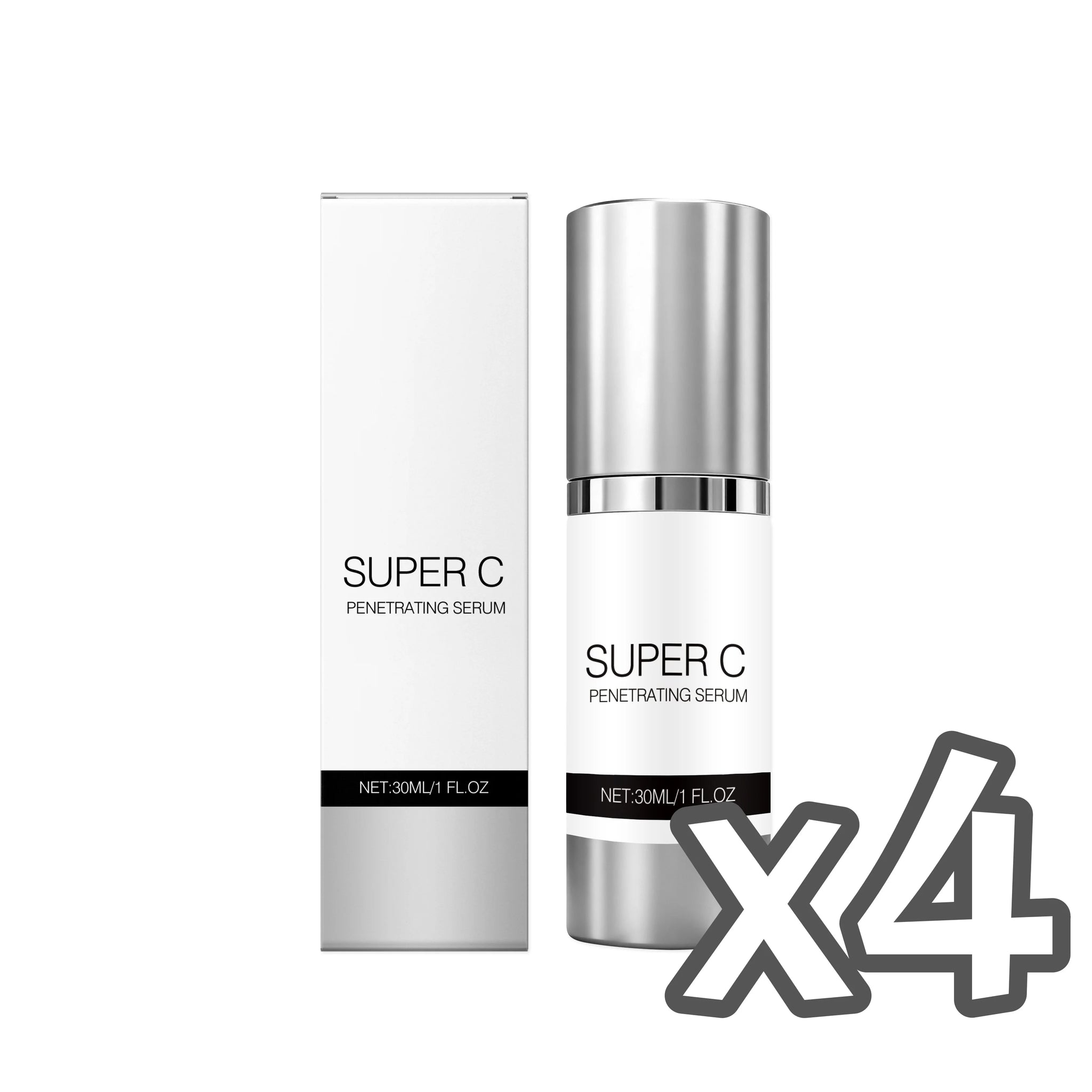 30ml Boxed x 4PCS NET WT Vitamin C Face Serum – Brightening, Firming & Hydrating